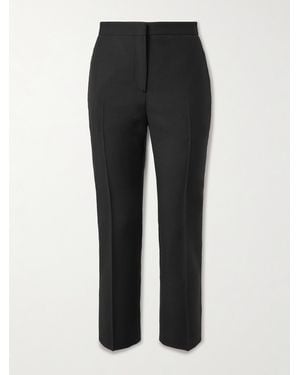 McQueen Schmal Zulaufende Hose Aus Einer Woll-Mohairmischung - Schwarz