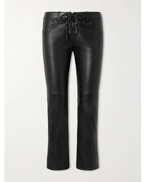 Isabel Marant Vanel Verkürzte Hose Mit Schmalem Bein Aus Leder Mit Schnürung - Schwarz