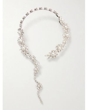 Simone Rocha Fragment Heartbloom Silberfarbene Kette Mit Kristallen - Weiß