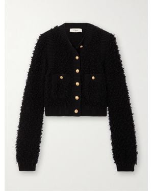 Chloé Cardigan Aus Bouclé Aus Einer Woll-Seidenmischung - Schwarz