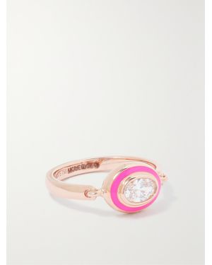 Melissa Kaye Lenox Reign Ring Aus 18 Karat Roségold Mit Diamant - Pink