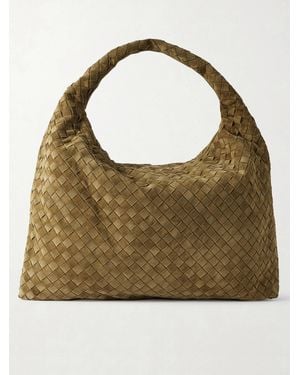 Bottega Veneta Hop Large Intrecciato Suede Tote - Metallic