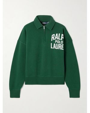 Polo Ralph Lauren Printed Cotton-Blend Jersey Sweatshirt - Green