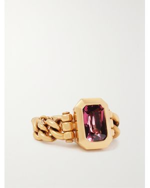 MAOR Bague En Or 18 Carats (750/1000) Et Tourmaline Curb Chain - Métallisé