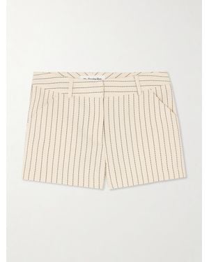 Frankie Shop Kate Pinstriped Twill Shorts - Natural