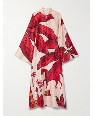 Christiano Marchelli Jane Kaftan Aus Bedrucktem Satin Aus Einer Seidenmischung - Rot
