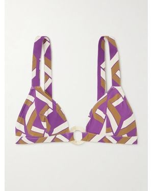 Eres Must Bedrucktes Triangel-Bikini-Oberteil Mit Verzierung - Pink