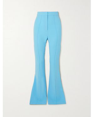 Alex Perry Aldrich Crepe Flared Trousers - Blue
