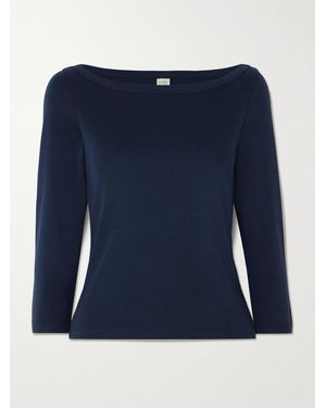 Flore Flore Steffi Ribbed Organic Cotton-Jersey T-Shirt - Blue