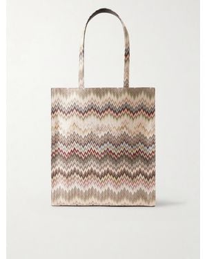 Missoni Striped Woven Lurex Tote - Natural