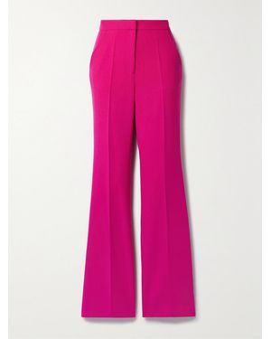 Sergio Hudson Wool-Crepe Flared Trousers - Pink