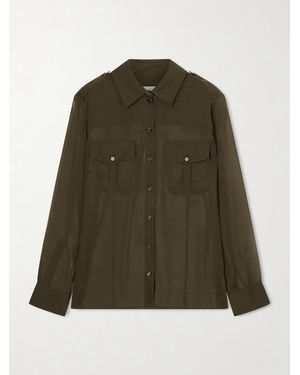 Veronica de Piante Daphne Silk-Georgette Shirt - Grün