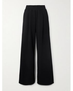 Varley The Extra Wide Leg Pleated Doublesoft Wide-Leg Trousers - Black