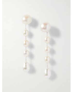 Sophie Buhai Small Passante Fresh Water Pearl Earrings - White
