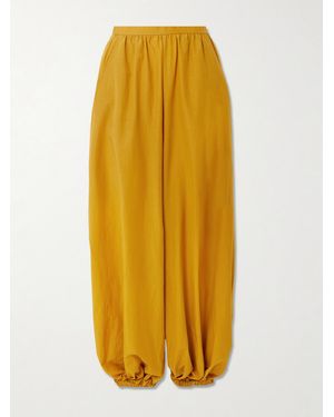 Jamie Haller The Balloon Cotton And Silk-Blend Tapered Pants - Yellow