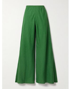 Suzie Kondi Aensi Linen Wide-Leg Trousers - Green