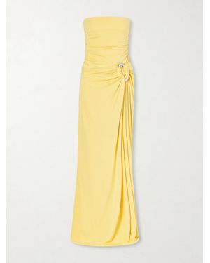 Jonathan Simkhai Emma Strapless Embellished Jersey Gown - Yellow