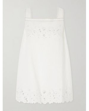 Vita Kin Galatea Broderie Anglaise-Trimmed Linen Mini Dress - White