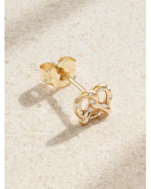 Alison Lou Boucle D'Oreille Unique En Or 14 Carats (585/1000) Et Émail Pretzel - Neutre