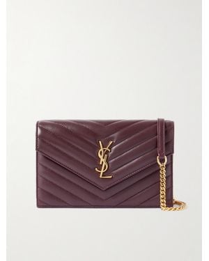 Saint Laurent Cassandre Matelassé Leather Shoulder Bag - Purple