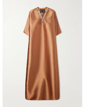 ‎Dima Ayad Sequin-Detailed Mikado Kaftan - Braun