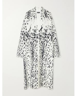 Tom Ford Animal-Jacquard Velvet Coat - White