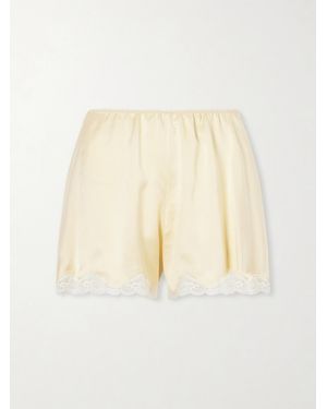 Chloé Lace-Trimmed Silk-Satin Shorts - Natural