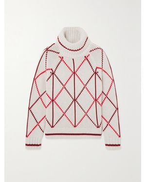 Bogner Solange Intarsia Cashmere Turtleneck Jumper - Red