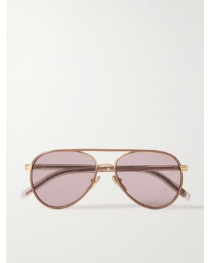 Prada Roségoldfarbene Pilotensonnenbrille Mit Details Aus Azetat - Pink