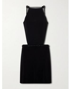 Courreges Open Back Jersey Mini Dress - Black