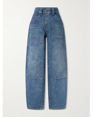 Co. Halbhohe Barrel-Jeans - Blau