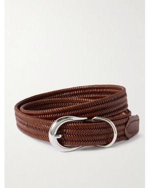 DEHANCHE Hollyhock Braided Leather Belt - Brown