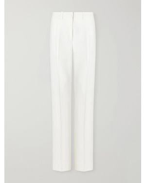 Brandon Maxwell The Irving Pleated Crepe Tapered Trousers - White
