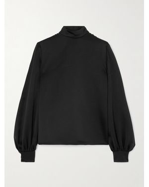 Loro Piana Carys Embellished Silk-Satin Blouse - Black