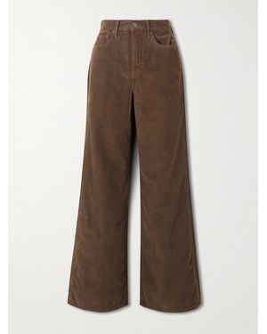 Veronica Beard Taylor Cotton-Corduroy Wide-Leg Trousers - Brown
