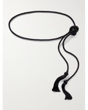 Le Sundial Tasselled Woven Cord Belt - White