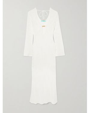 Melissa Odabash Casey Embellished Open-Knit Coverup - White