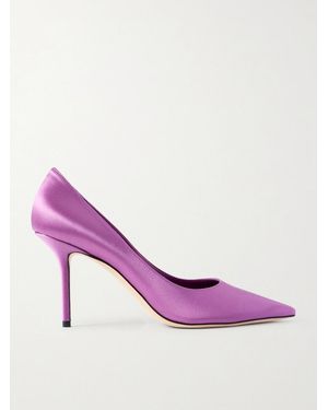 Jimmy Choo Escarpins En Satin Love 85 - Rose