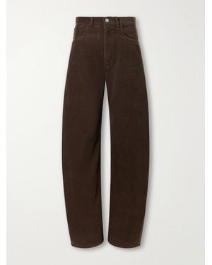 Ssstein Cotton-Corduroy Wide-Leg Trousers - Brown