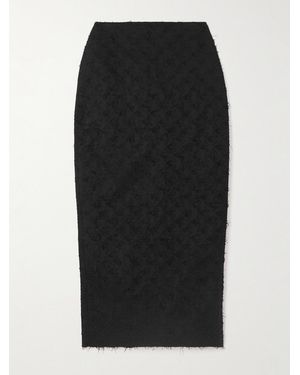 D'Estree Monica Fil Coupé Organic Cotton Midi Skirt - Black