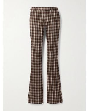 Acne Studios Checked Woven Flared Pants - Brown