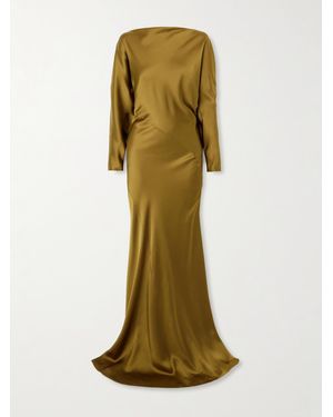 Cortana Dorado Maxikleid Aus Satin - Grün