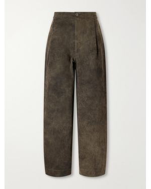 Lauren Manoogian Pleated Cotton-Twill Tapered Trousers - Green