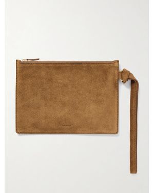 LIE STUDIO Charlie Suede Clutch - Natural