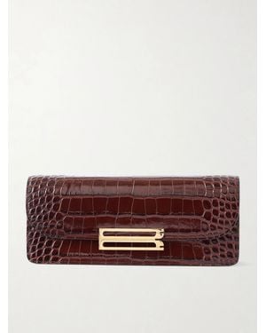 Victoria Beckham Dorian East-West Animal-Print Clutch - Brown
