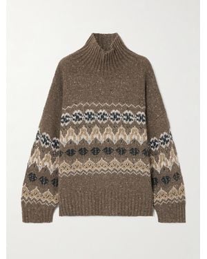Altuzarra Cecie Stehkragenpullover Aus Einer Wollmischung Mit Fair-Isle-Muster - Braun