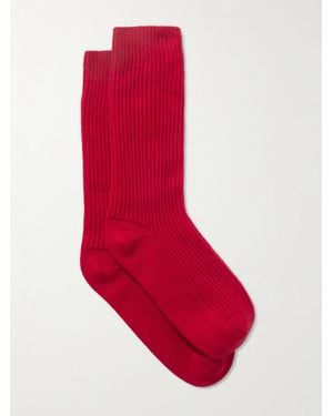 Lisa Yang Zera Ribbed Cashmere Socks - Red