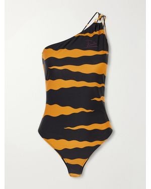 PUCCI One-Shoulder Printed Swimsuit - Yellow