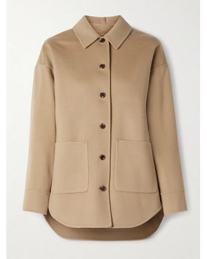 Theory Wool And Recycled Cashmere-Blend Felt Jacket - Natural