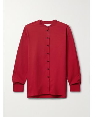 Veronica de Piante Wool And Silk-Blend Shirt - Red